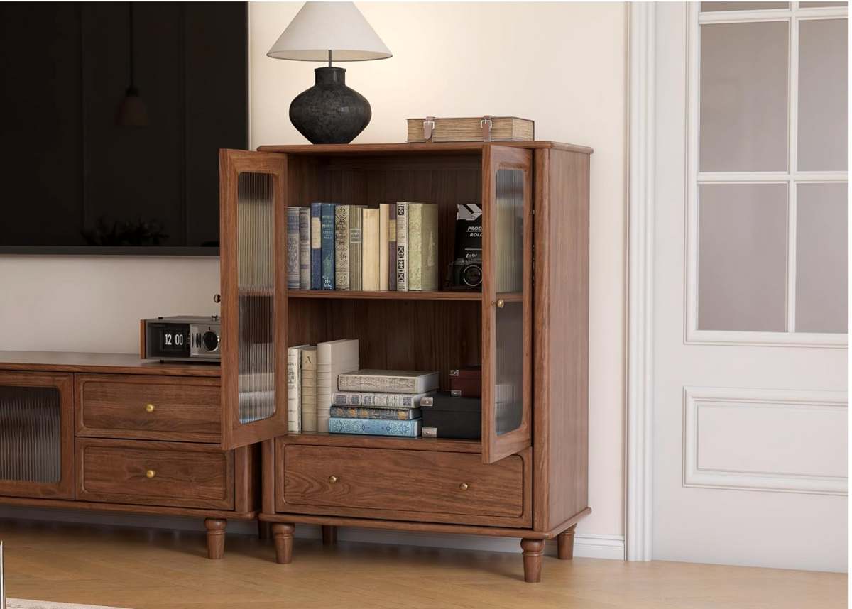 Black Walnut Solid Wood Side Cabinet