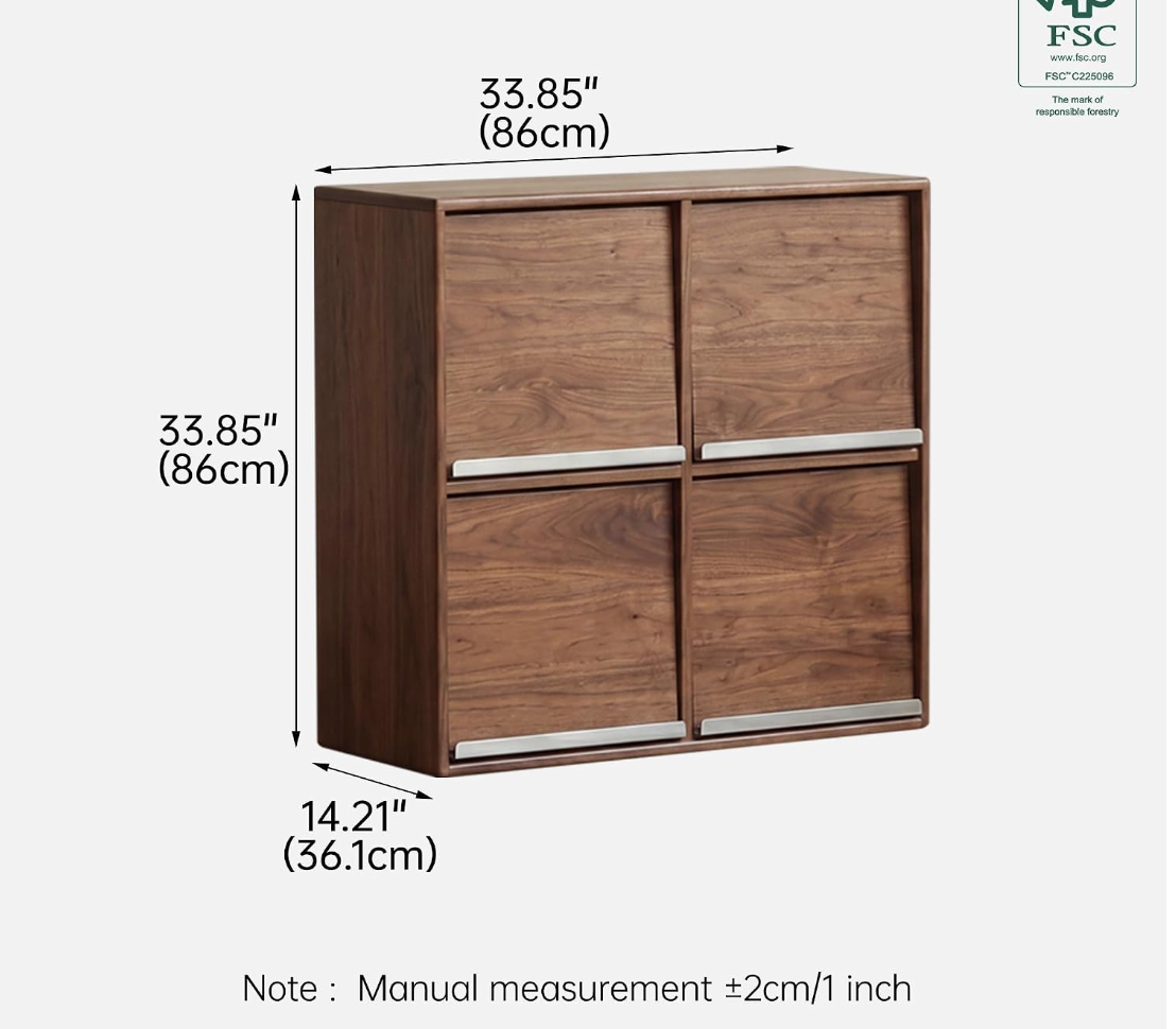 Oak Solid Wood Modular Grid Cabinet with Flip Doors
