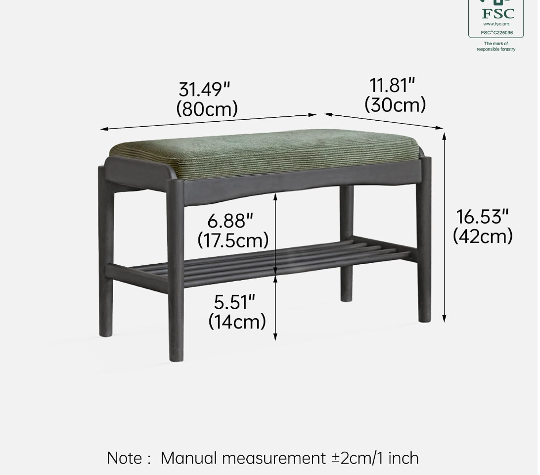 Beech, Oak Solid Wood Shoe Changing Stool