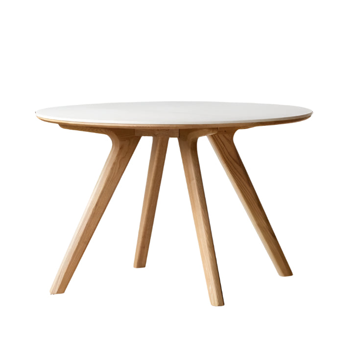 Ash Solid Wood Modern Rock Round Table.