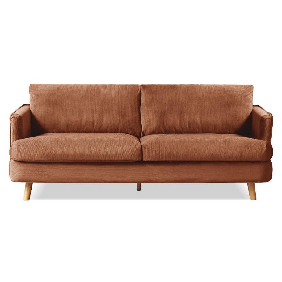 Fabric Three-seat Straight Sofa.