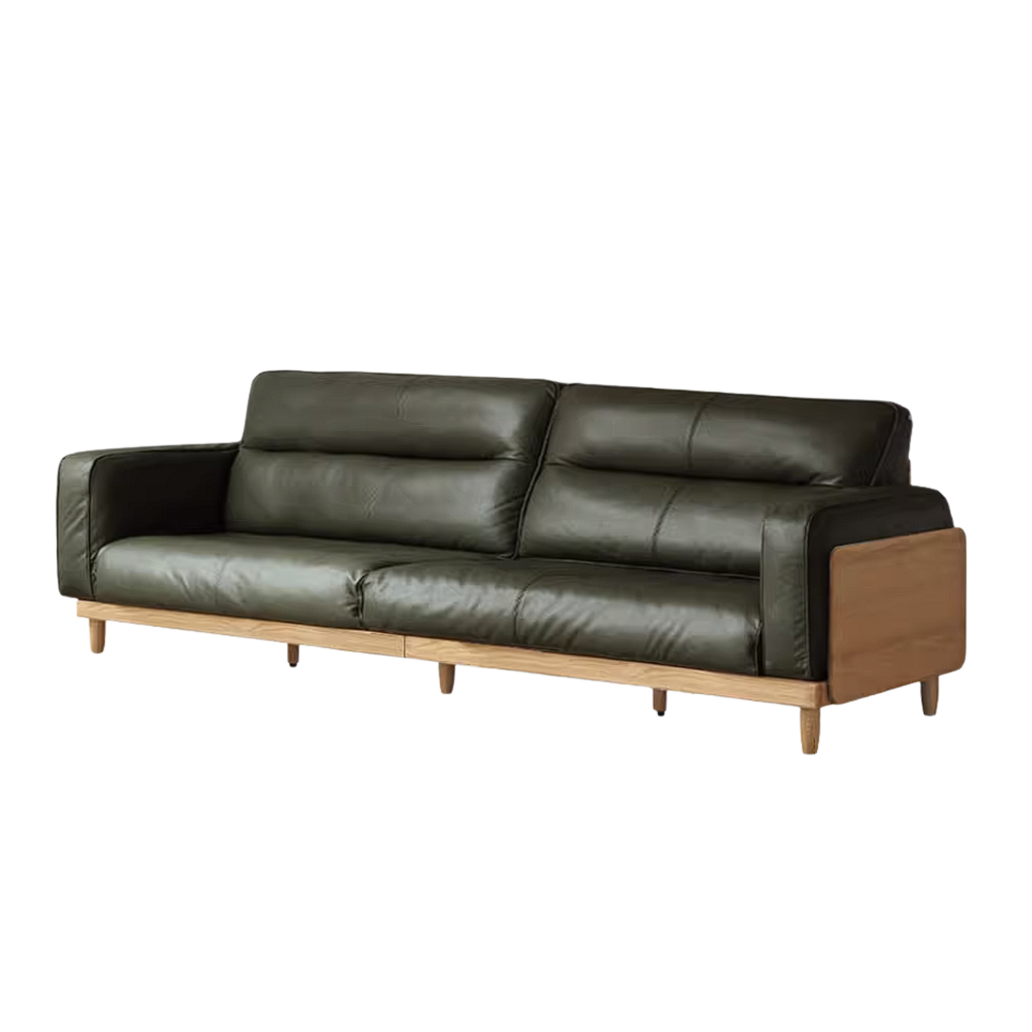 Oak, Ash Solid Wood Sofa with Exposed Wood Frame Arms