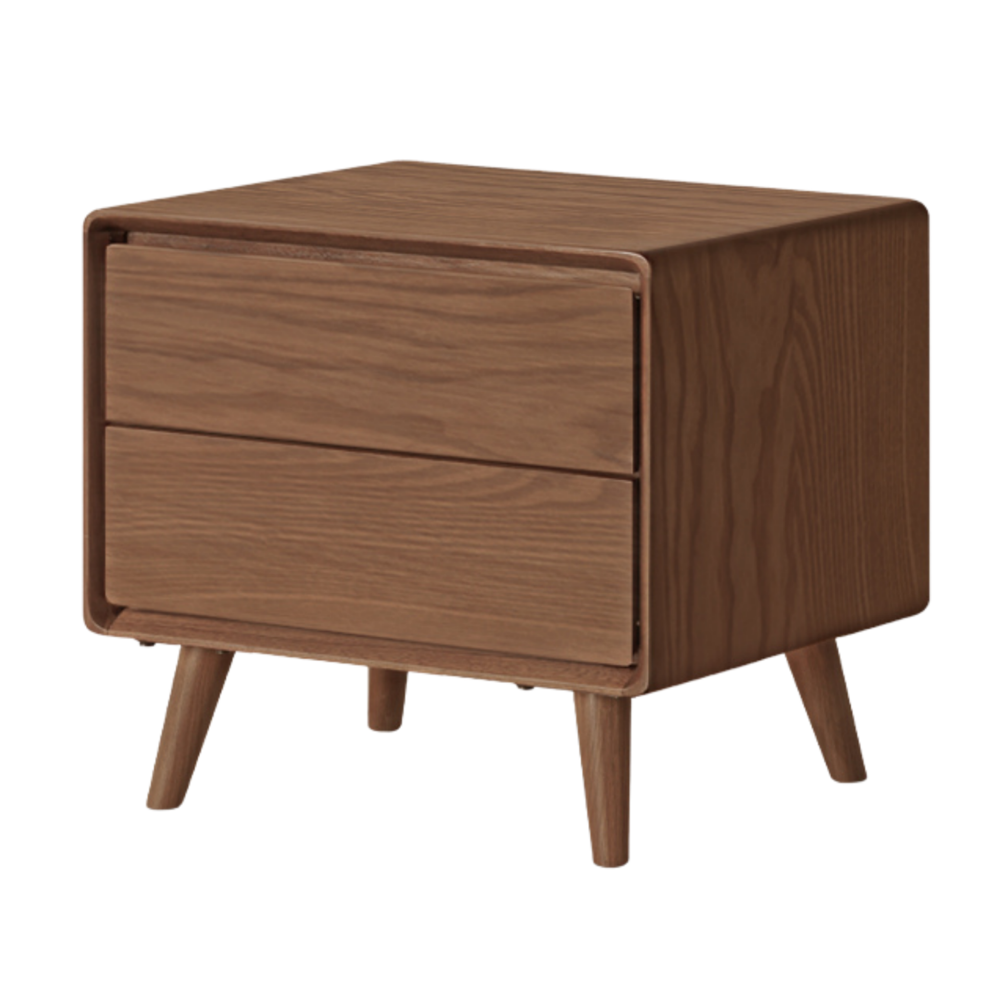 Black Walnut, South American Walnut, White Ash, Oak, Red Zebrawood Solid Wood Classic Nightstand.
