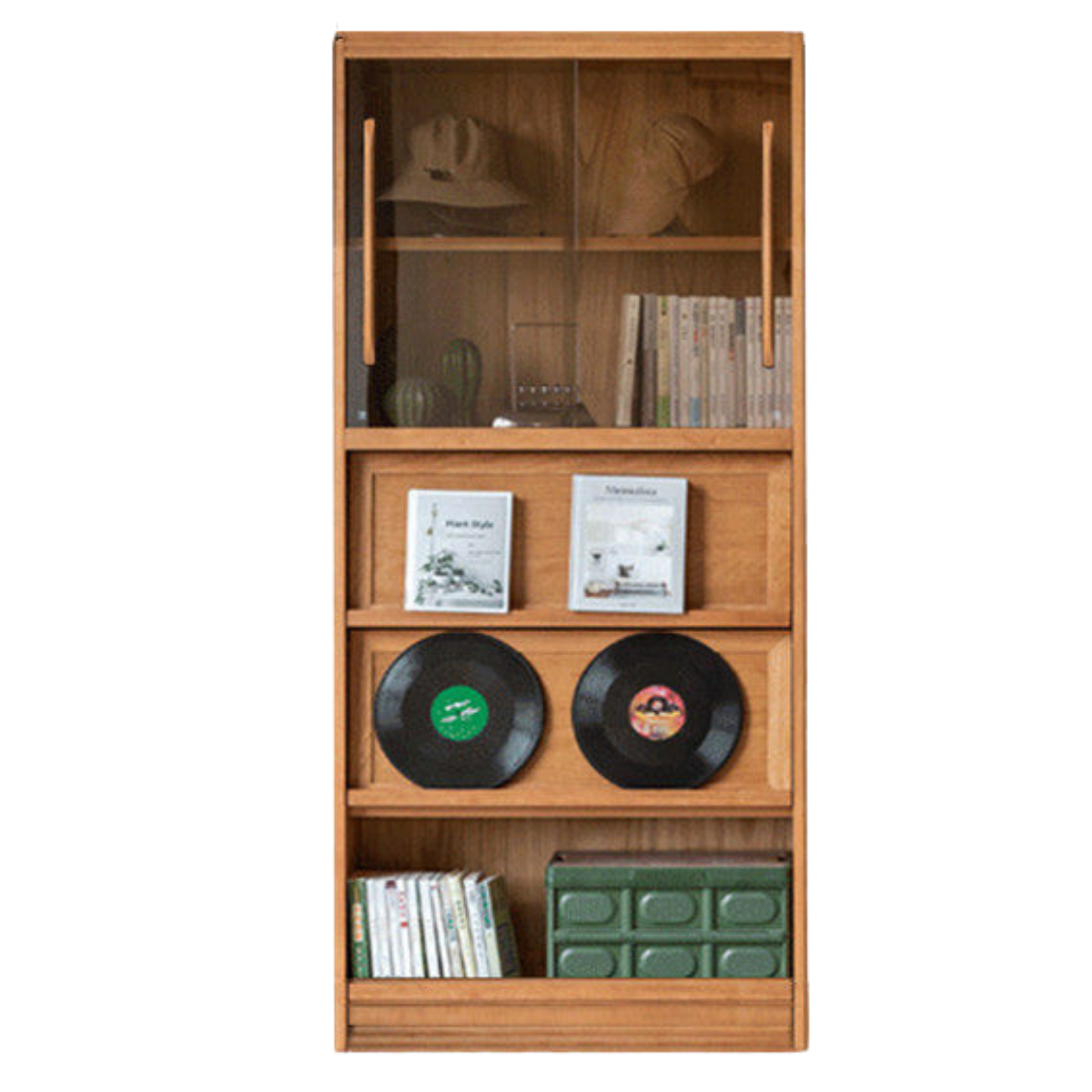 Cherry Solid Wood Bookcase Combination Glass Cabinet