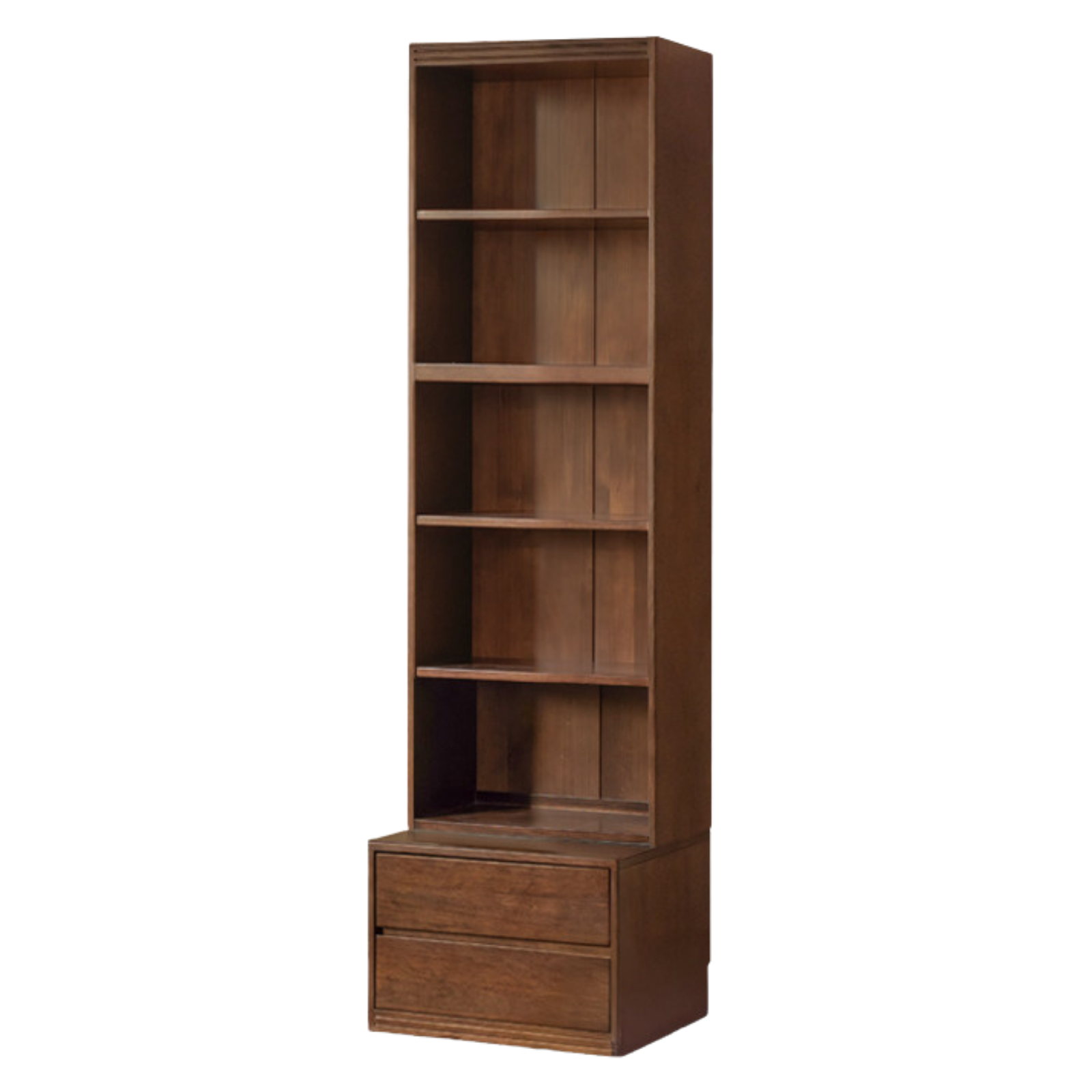 Solid Longan Hardwood, Ash Solid Wood Bookcase with Floor-to-Deck and Wall-Mounted Display Cabinet