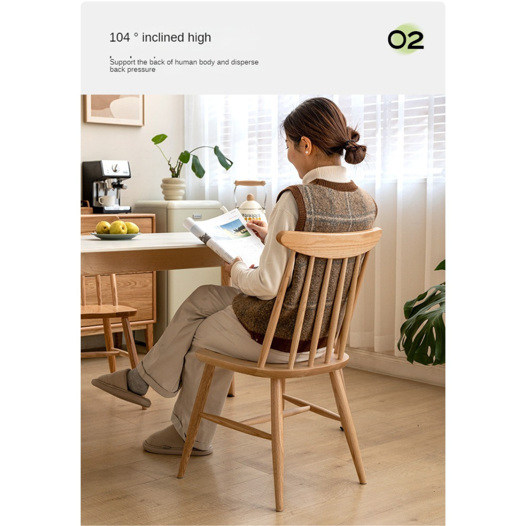 Black Walnut, Ash, Oak, Cherry, Beech Solid Wood Windsor Chair 4 Pcs Set
