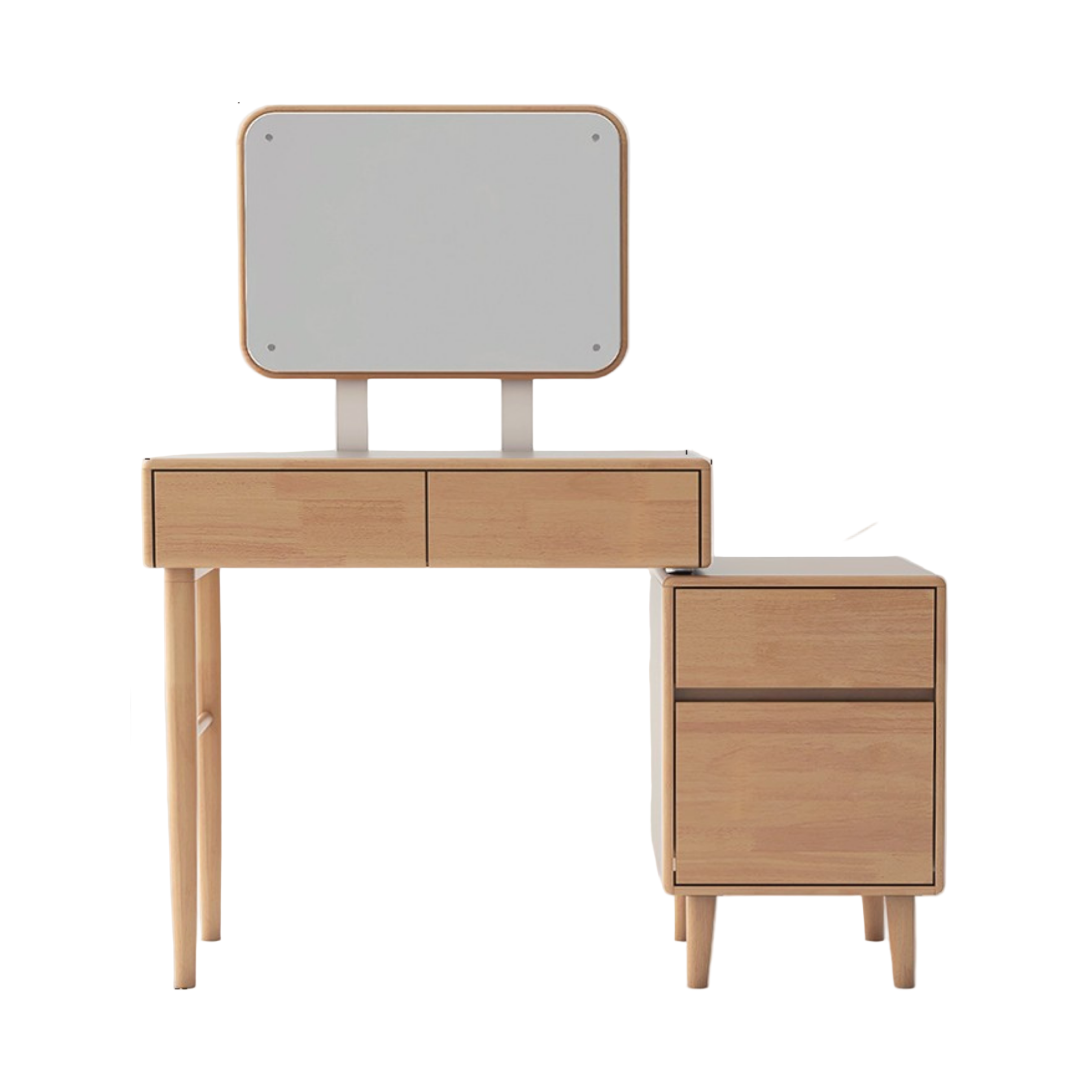 Solid Rubberwood, Oak, Beech Solid Wood Retractable Vanity Table Modern.