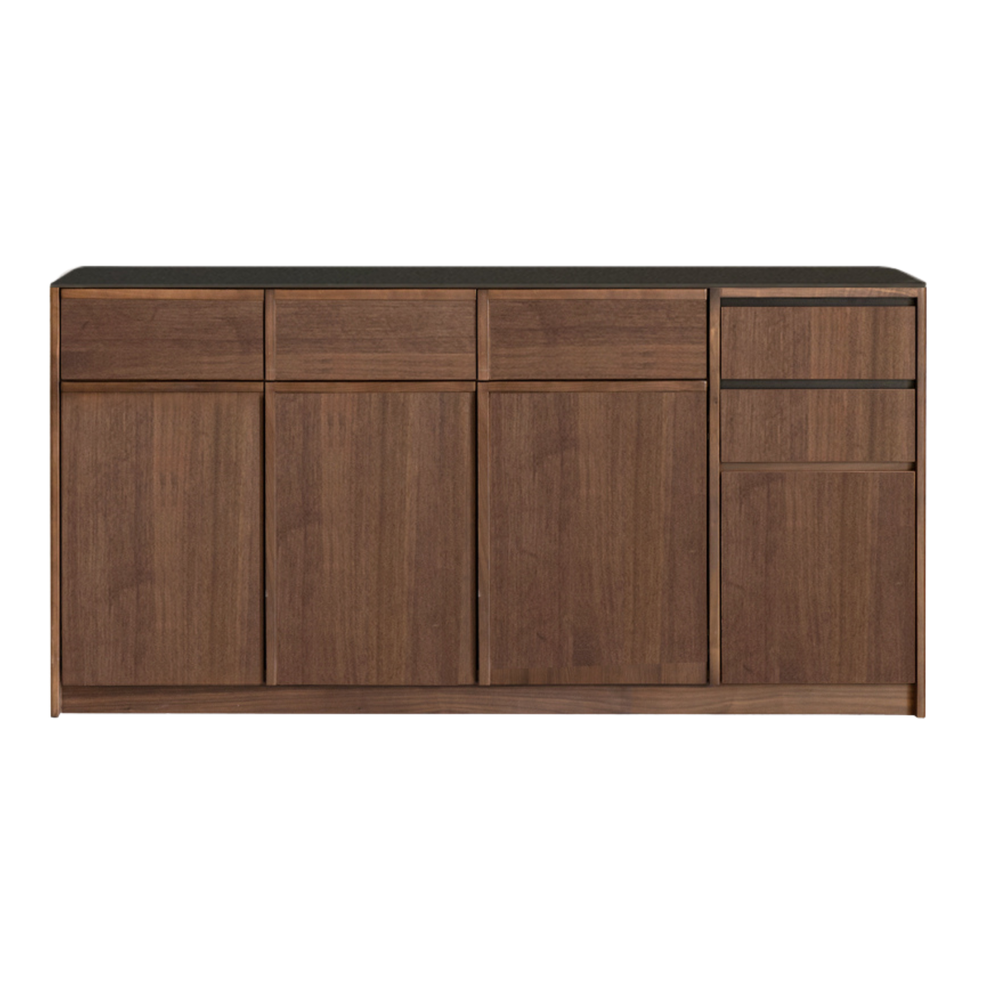 Black Walnut, Sandalwood Solid Wood Dining Cabinet Antique Style Rock Board