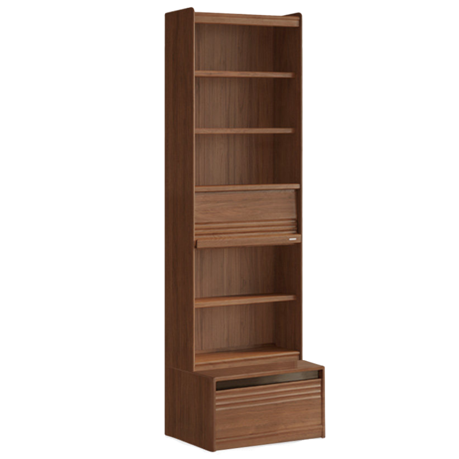 Black Walnut, Sandalwood, Oak, Ash Solid Wood Combination Bookcase with Floor Display and Luxury Storage