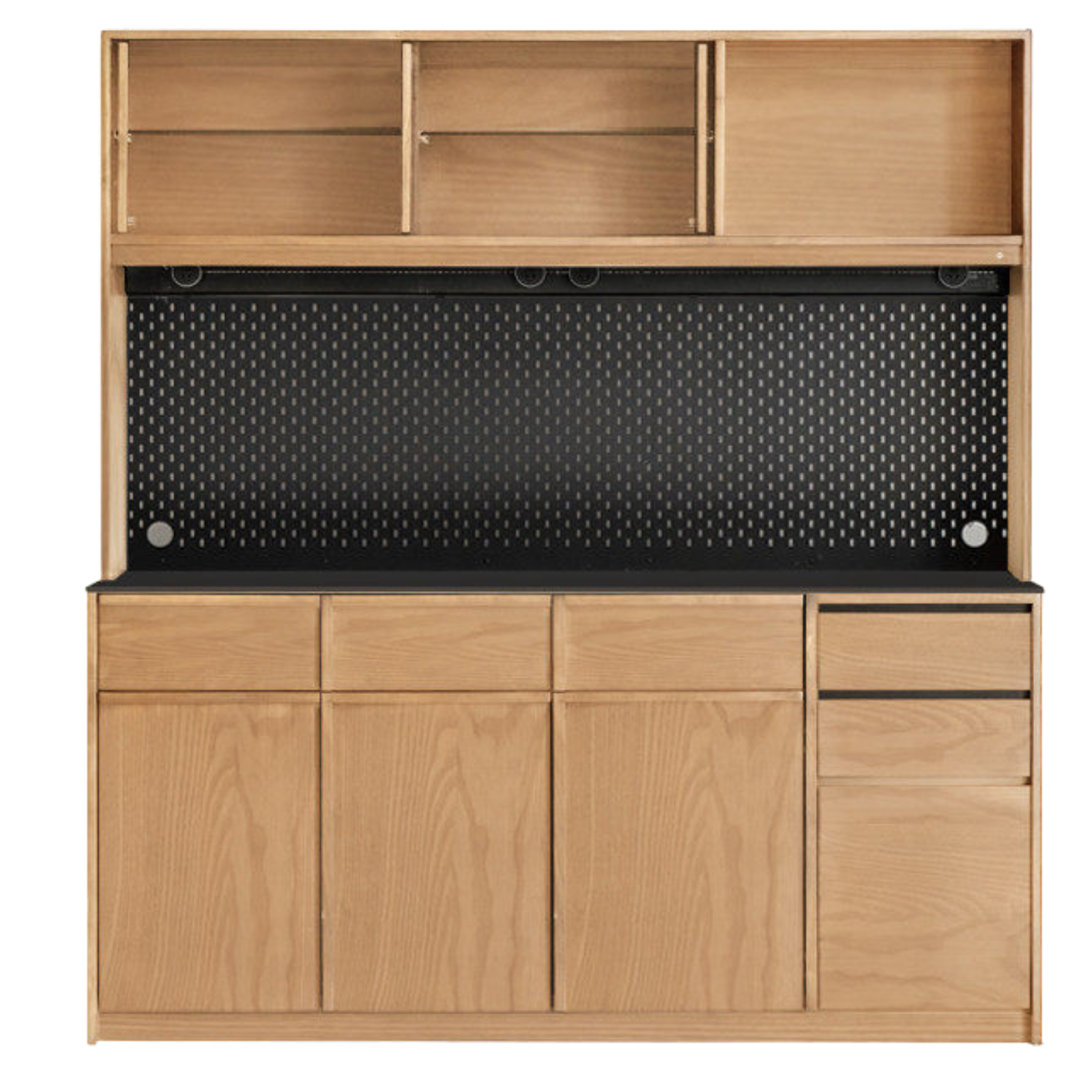 Black Walnut, Sandalwood, Ash Solid Wood Dining Cabinet Antique Style Rock Board