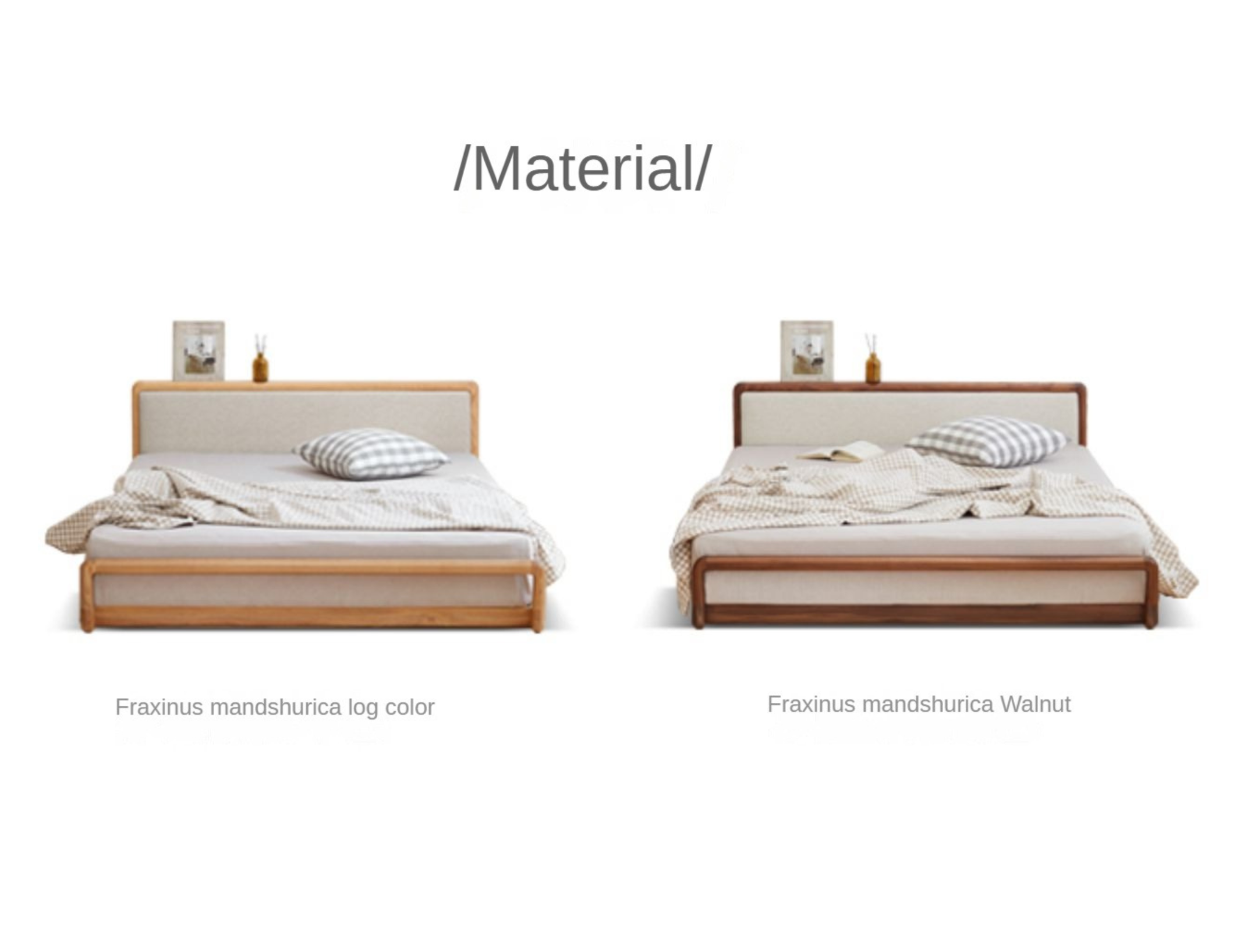 Ash Solid Wood Modern Simple Nordic Style Platform Bed