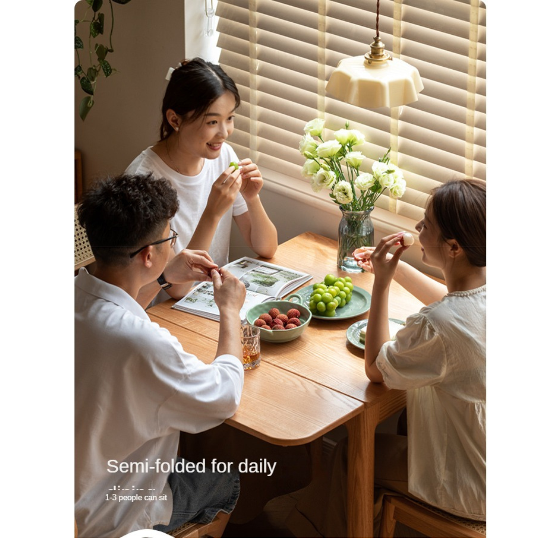 Oak Solid Wood Folding Dining Table