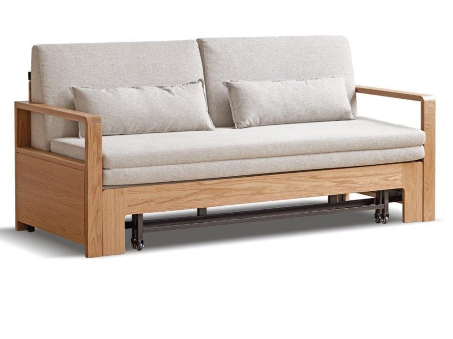 Oak, Ash Solid Wood Sofa Bed Modern Multifunctional.