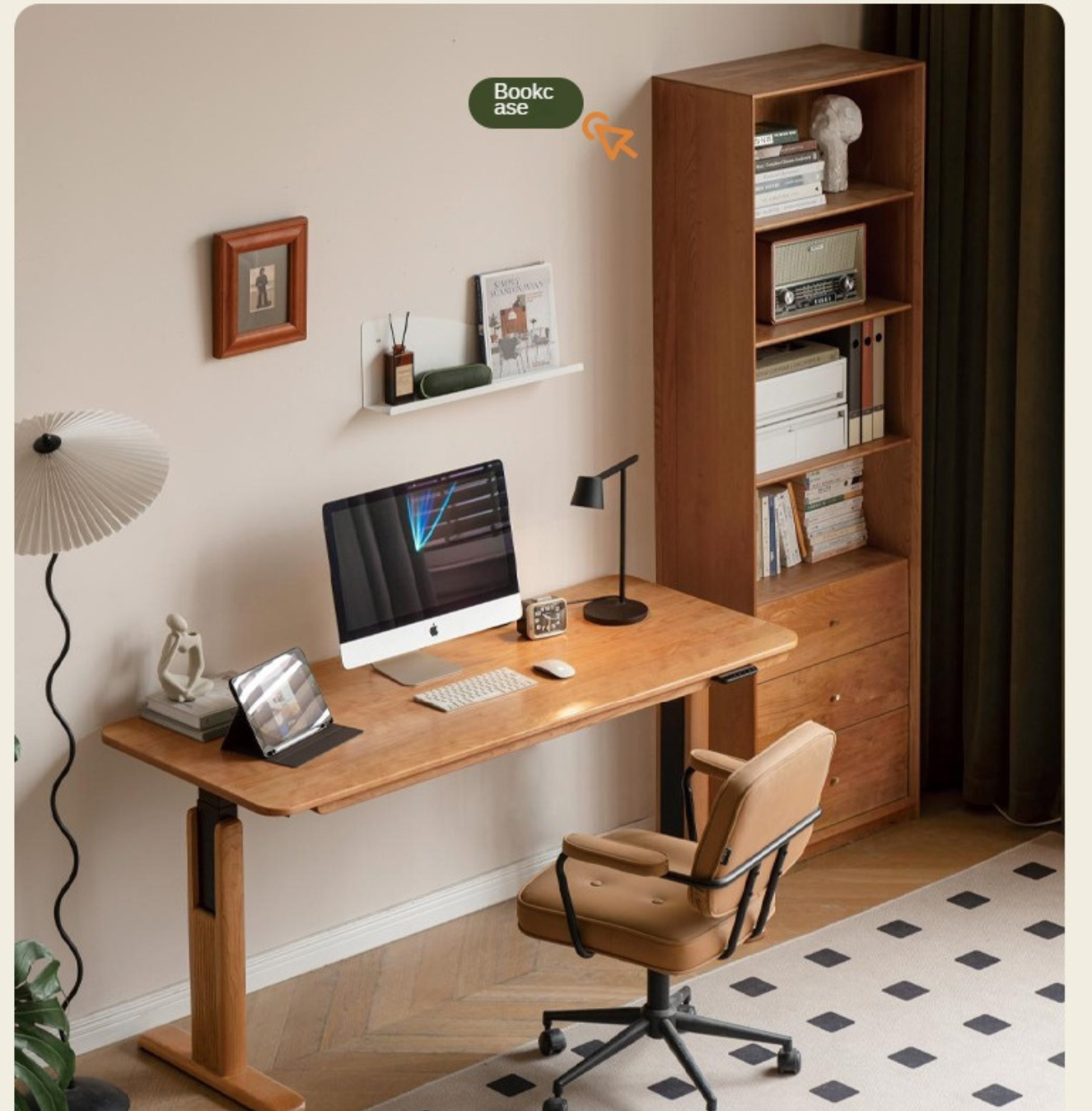 Cherry, Ash Solid Wood Electric Elevating Desk