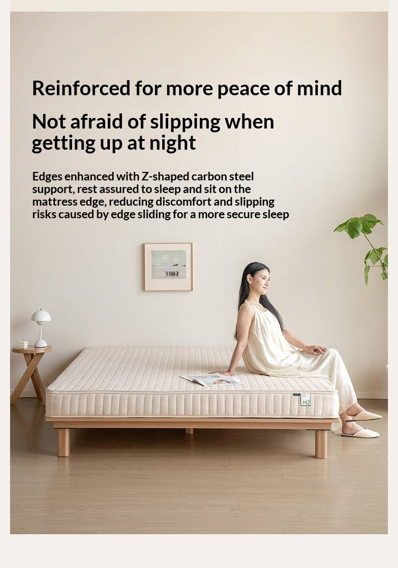 Zero-Glue Mattress S-Shaped Jute Hard Mattress Natural Latex Back Support Mattress Whole Mesh Spring Mattress Golden Hemp