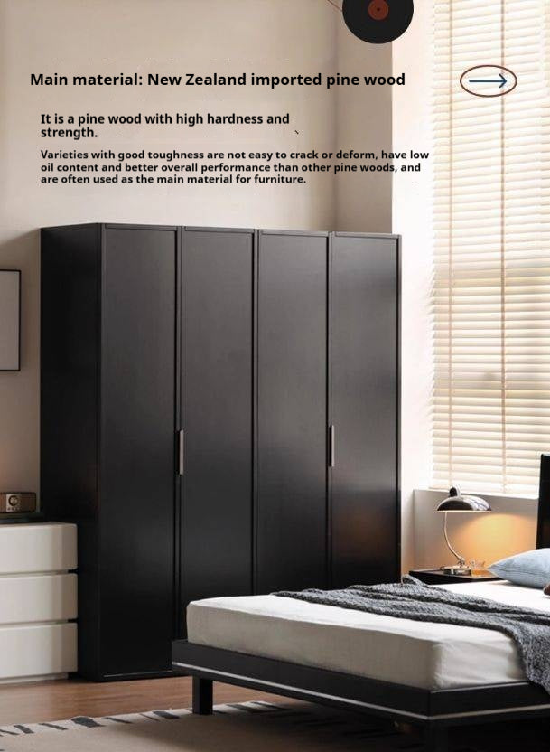 Pine Solid Wood Wardrobe Modern Simple