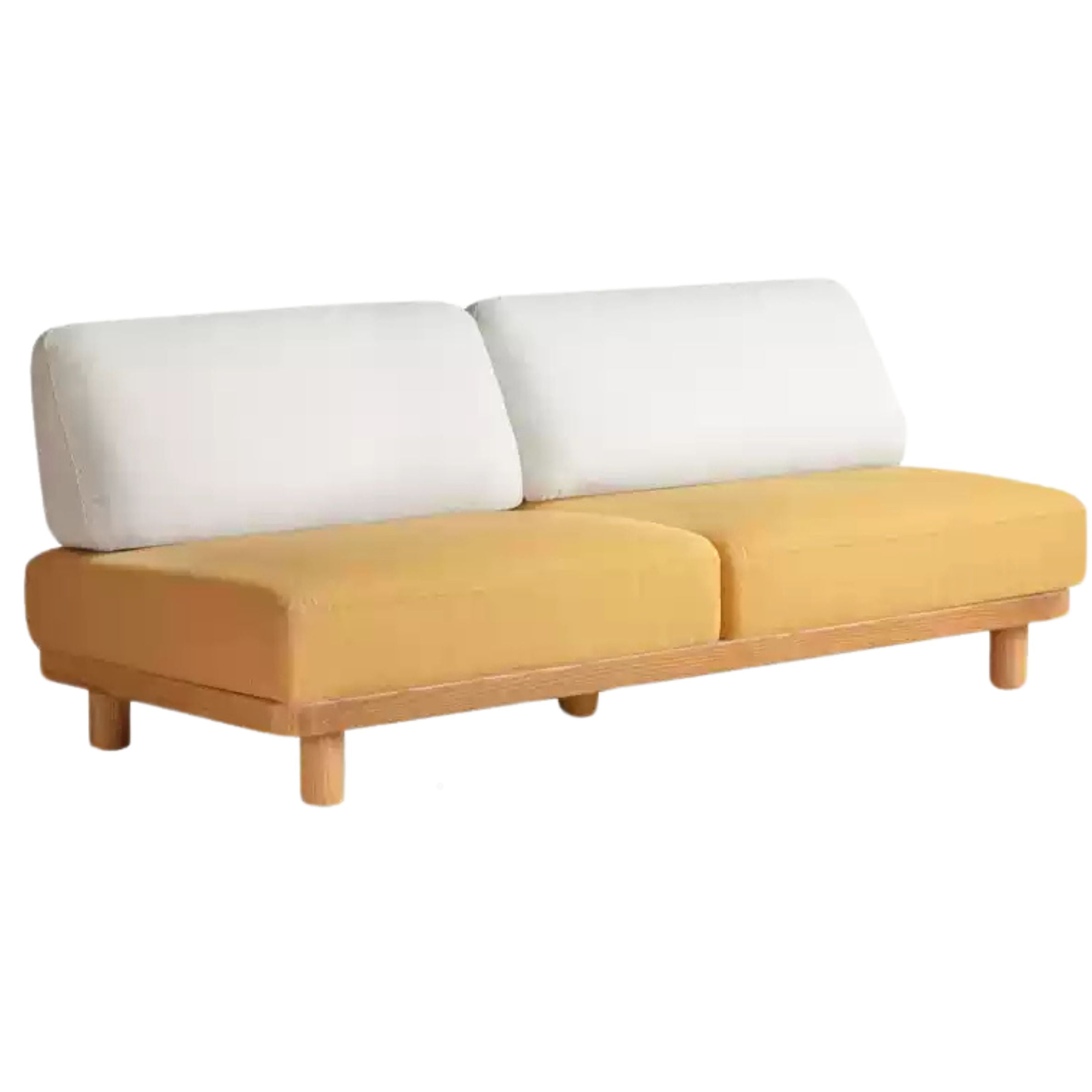 Oak Solid Wood Sofa Imitation Cotton and Linen