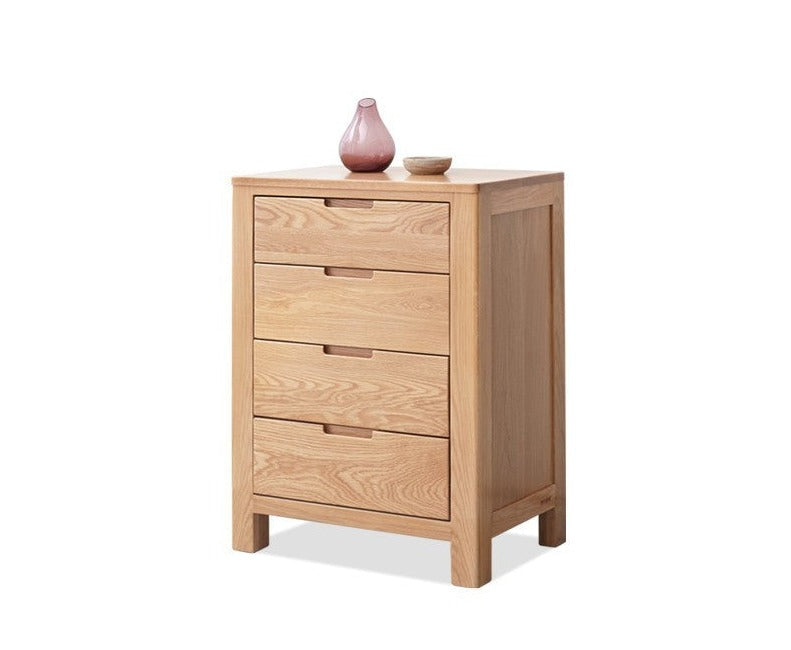 Oak Solid Wood, Solid Rubberwood Nordic Chest of Drawers