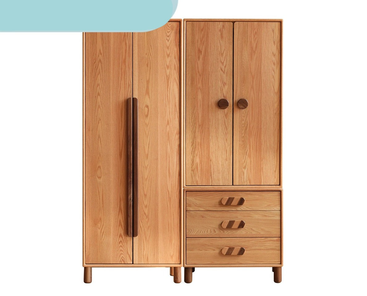 Oak solid wood wardrobe bookcase free combination "