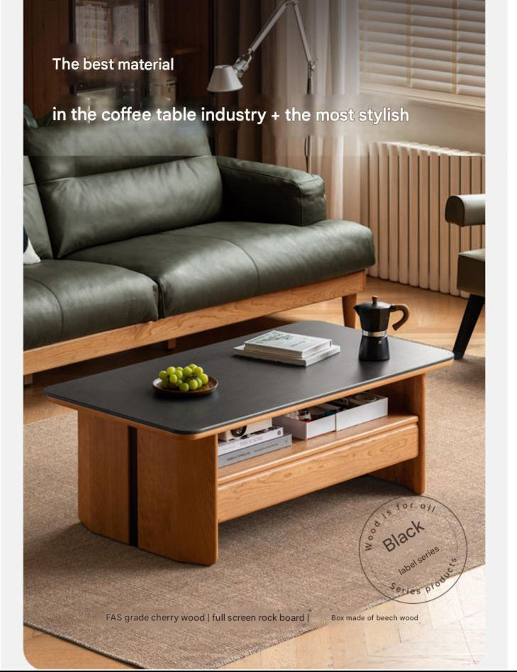 Cherry, Ash Solid Wood Modern Coffee Table