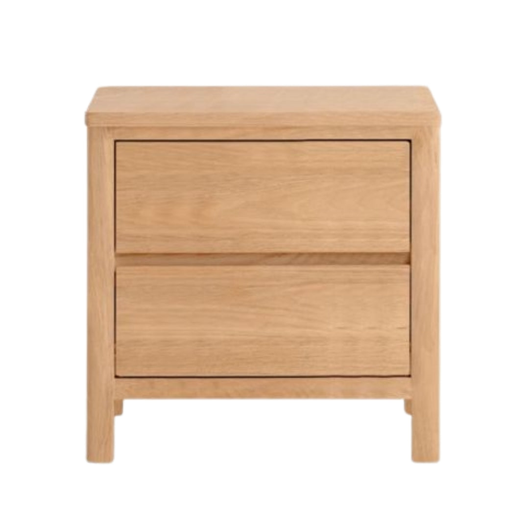 Oak Solid Wood, Solid Rubberwood Nightstand with Locker.