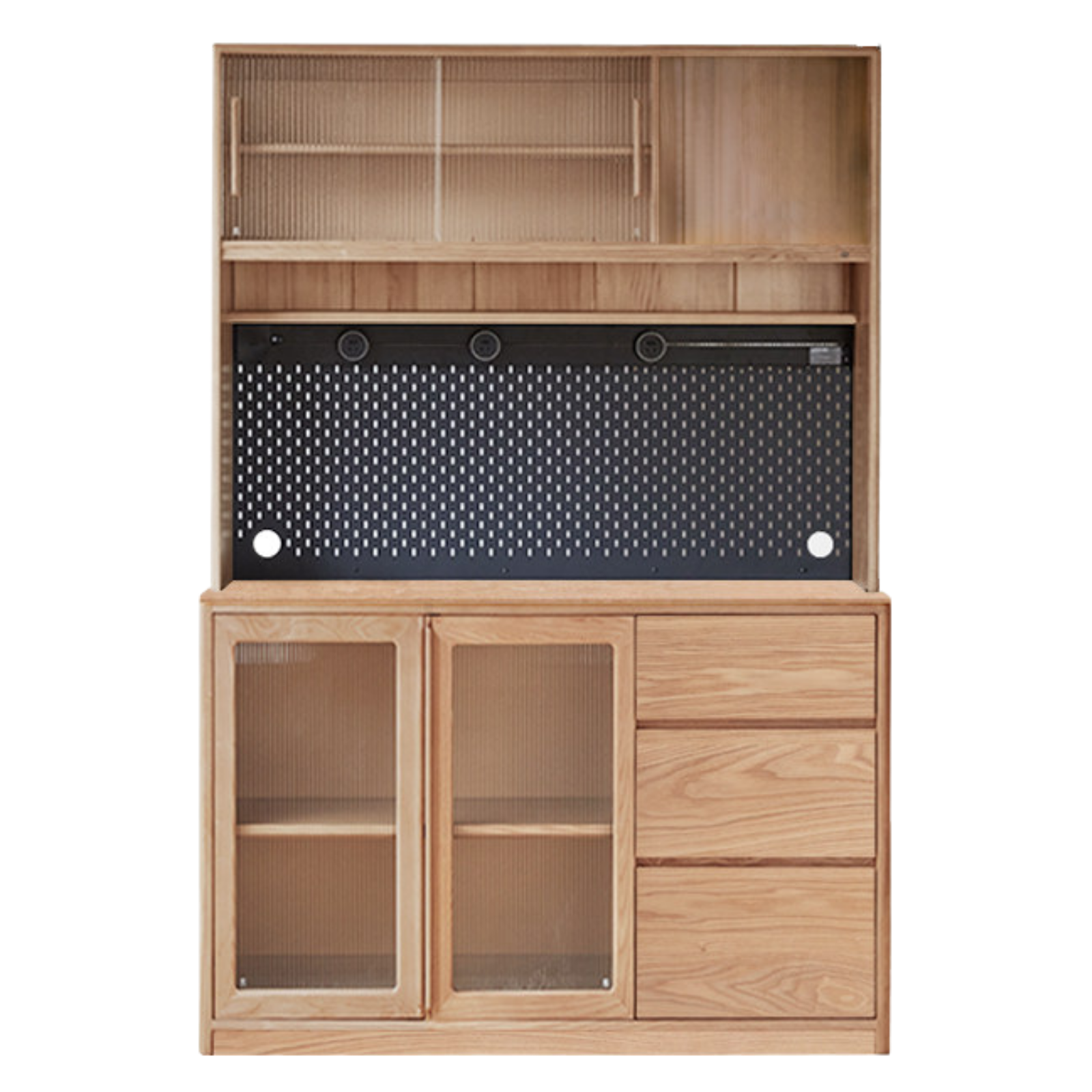 Ash Solid Wood White Wax Rock Plate Sideboard