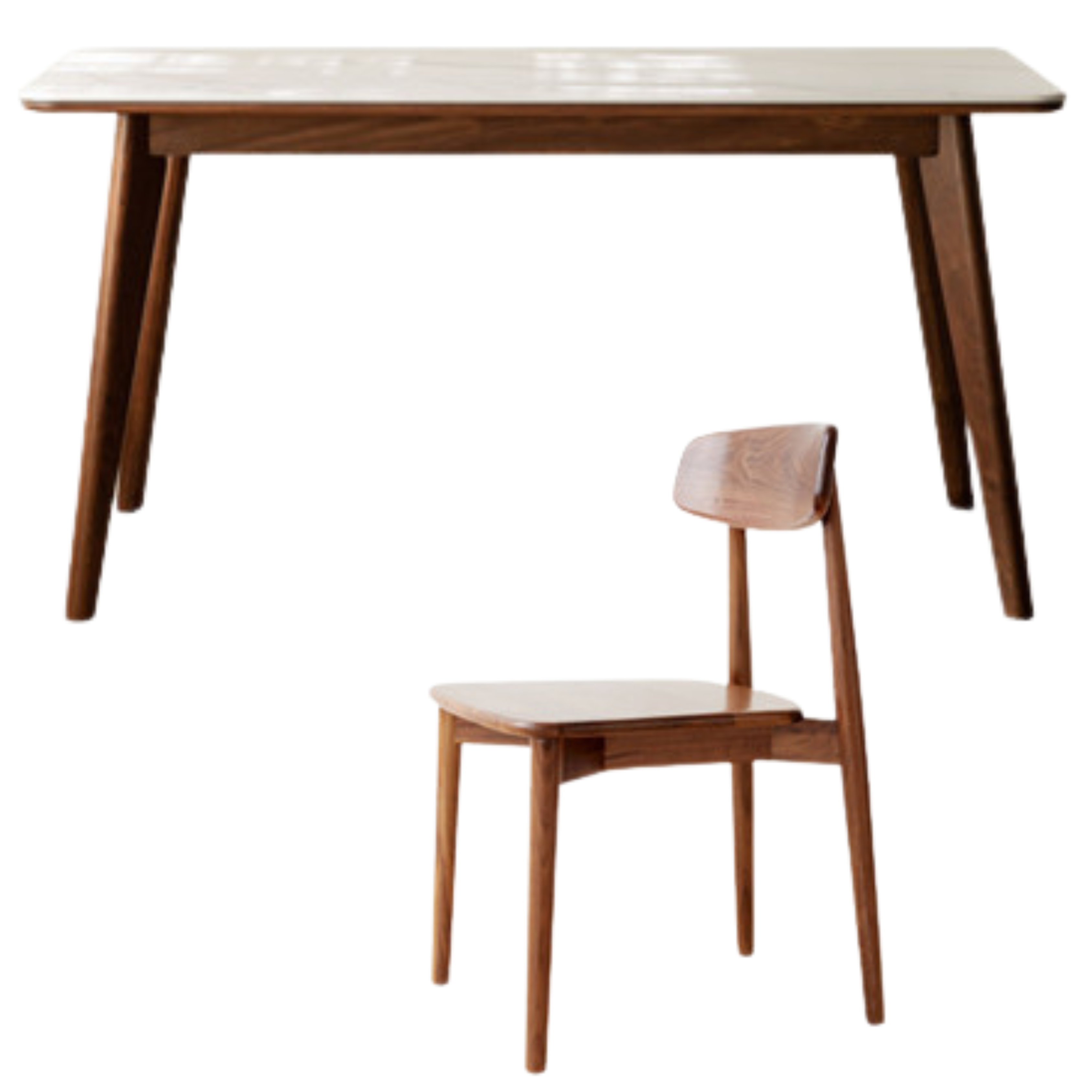 Ash, Black Walnut, Sandalwood Solid Wood Rock Plate Dining Table