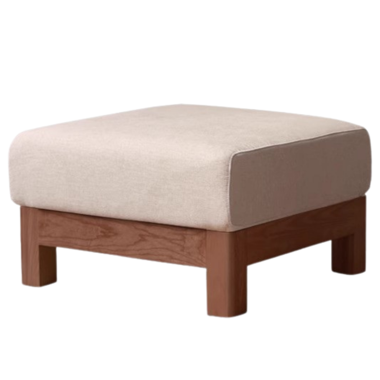 Black Walnut, Oak, Ash Solid Wood Footstool Small Fabric Stool