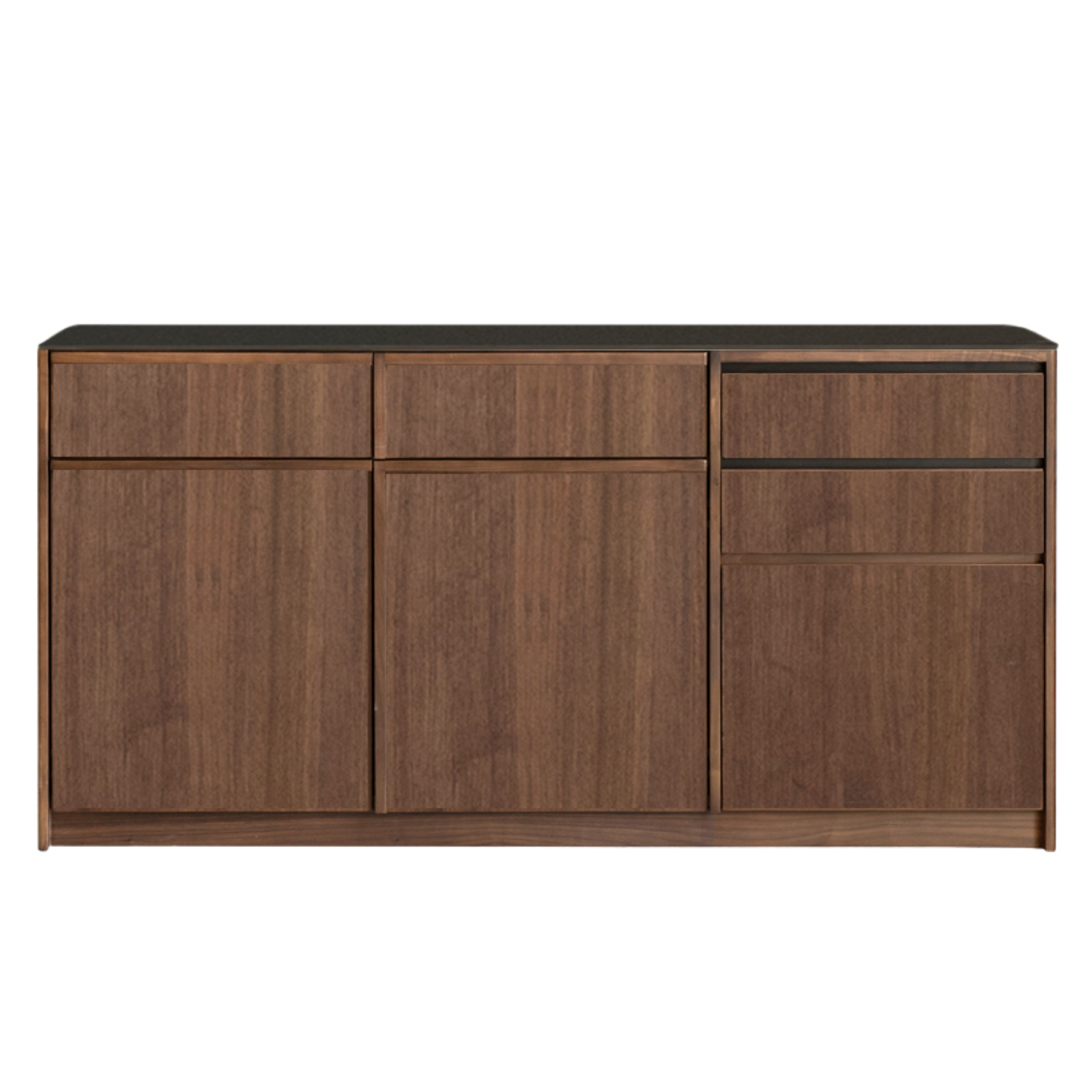 Black Walnut, Sandalwood Solid Wood Dining Cabinet Antique Style Rock Board