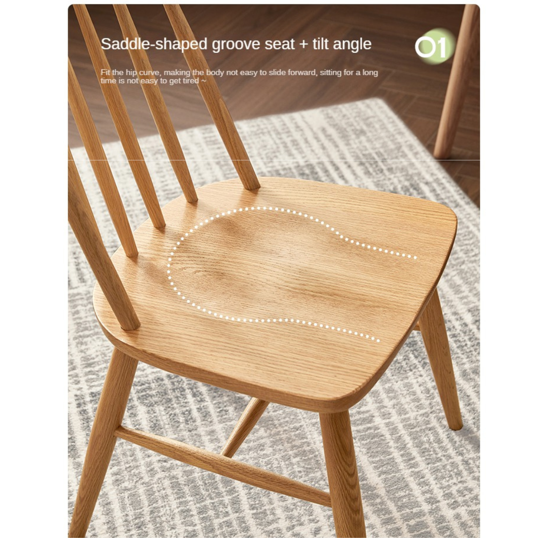 Black Walnut, Ash, Oak, Cherry, Beech Solid Wood Windsor Chair 4 Pcs Set