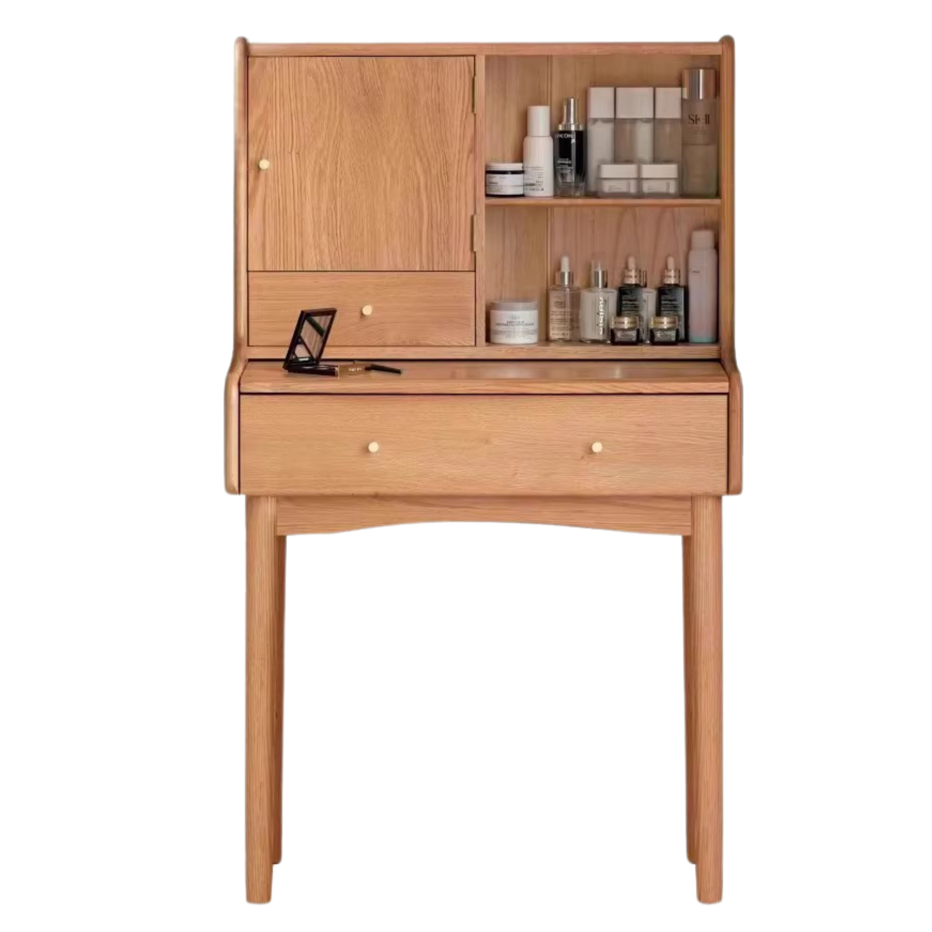 Oak Solid Wood, Solid Rubberwood Vanity Table, Makeup Table.