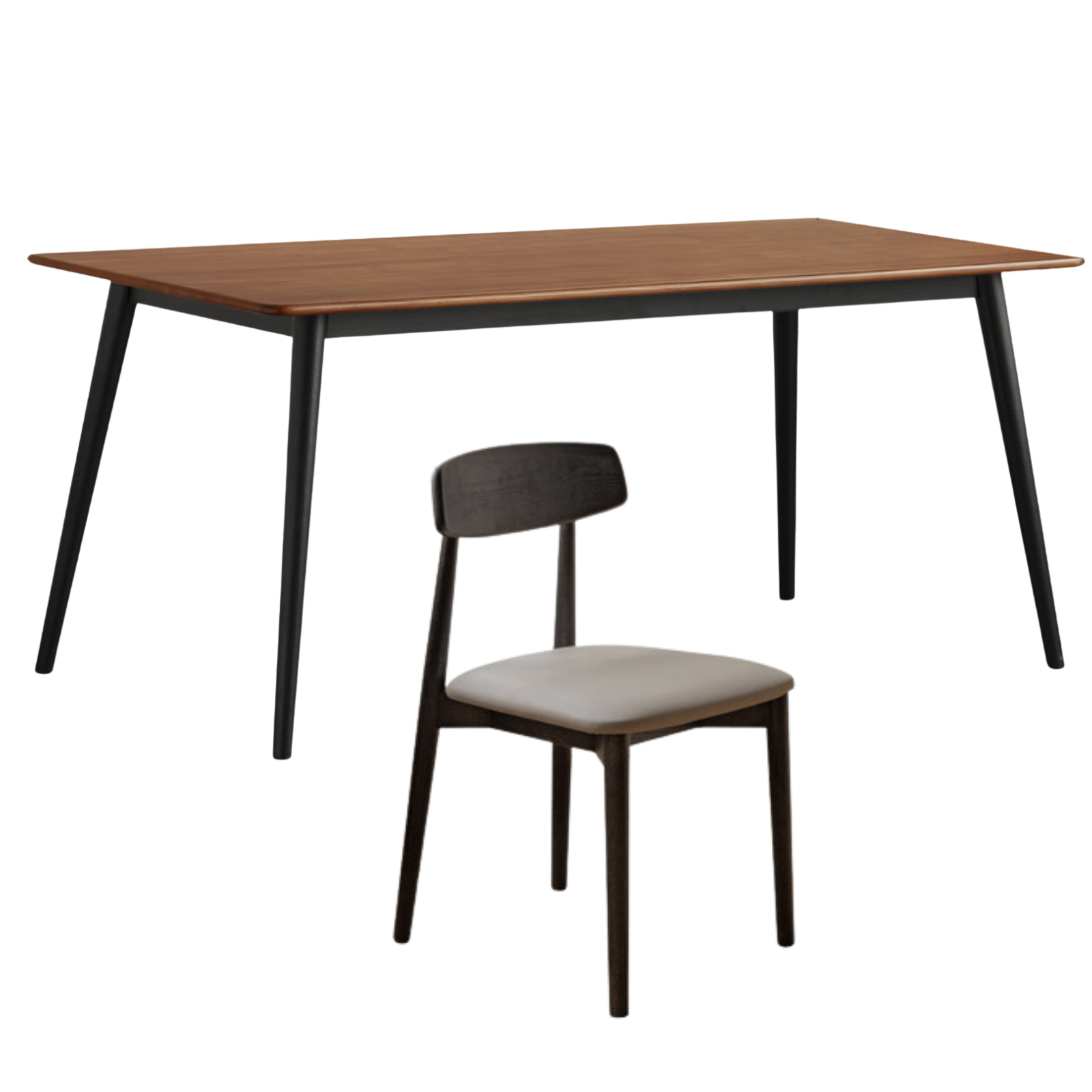 Black Walnut Solid Wood Italian Light Luxury Dining Table