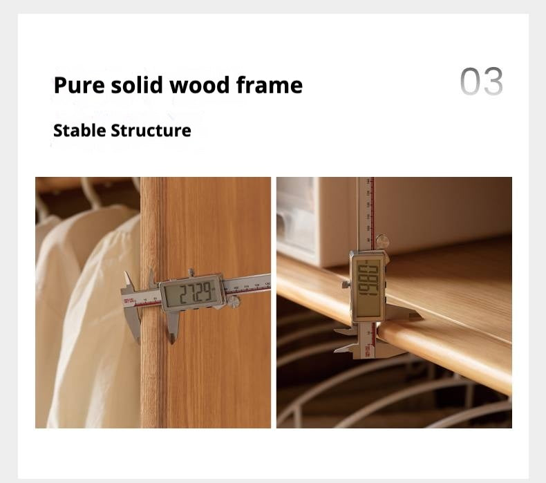 Oak Solid Wood Wardrobe Sliding Door.