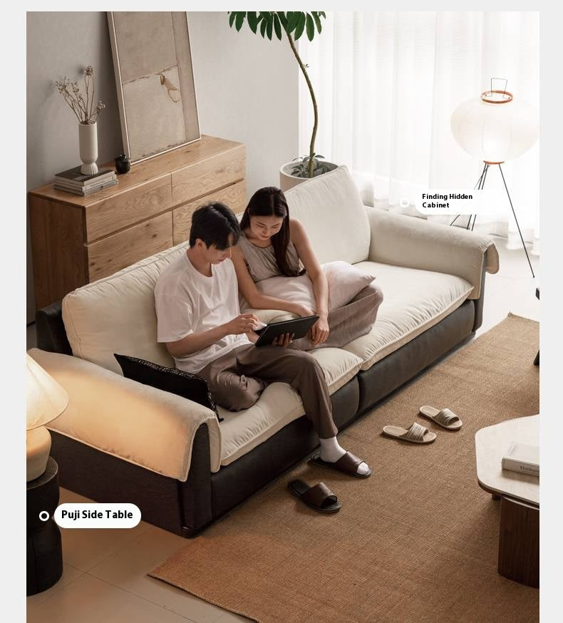 Chenille & Eco-Cloud Leather Sofa