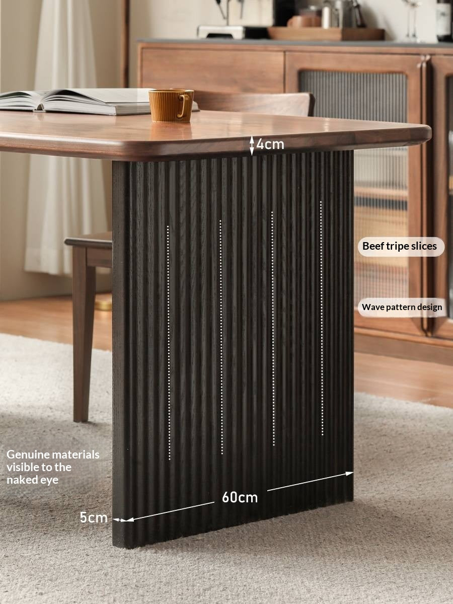 Black Walnut Solid Wood Light Luxury Style Dining Table