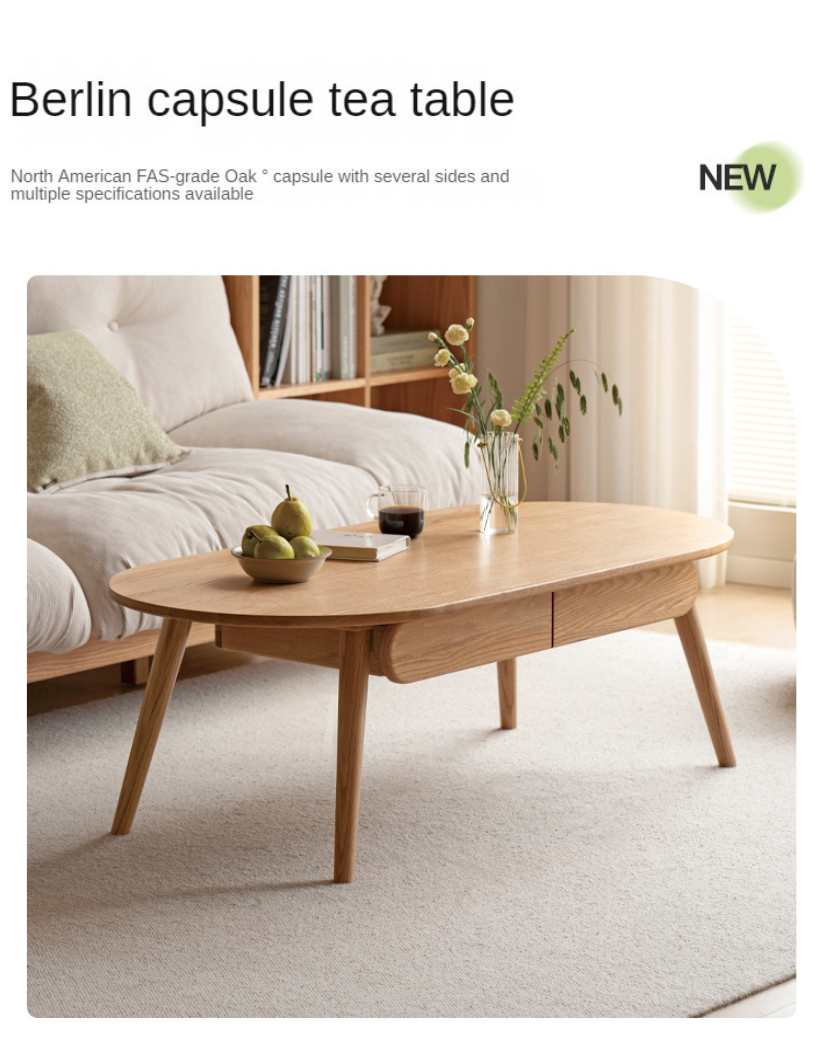 Oak Solid Wood Luxury Coffee Table, Tea Table
