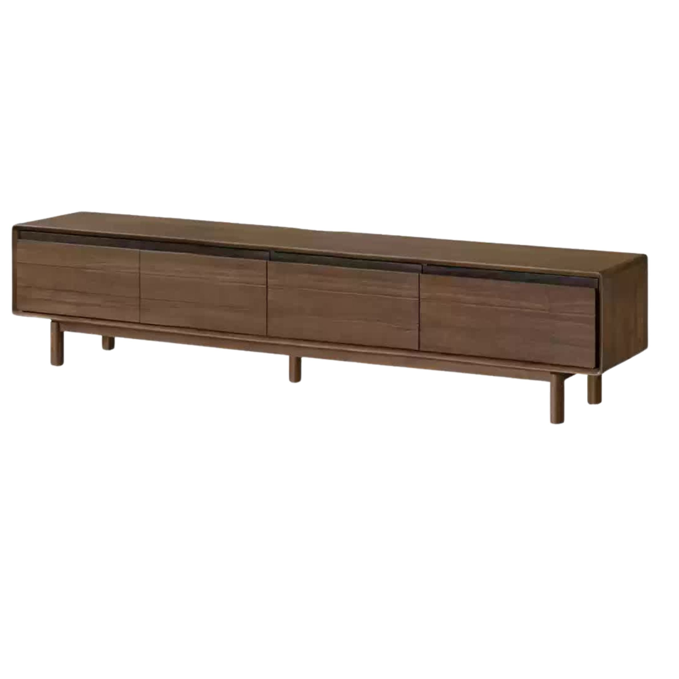 Black Walnut, Oak Solid Wood Floor Modern TV Cabinet.