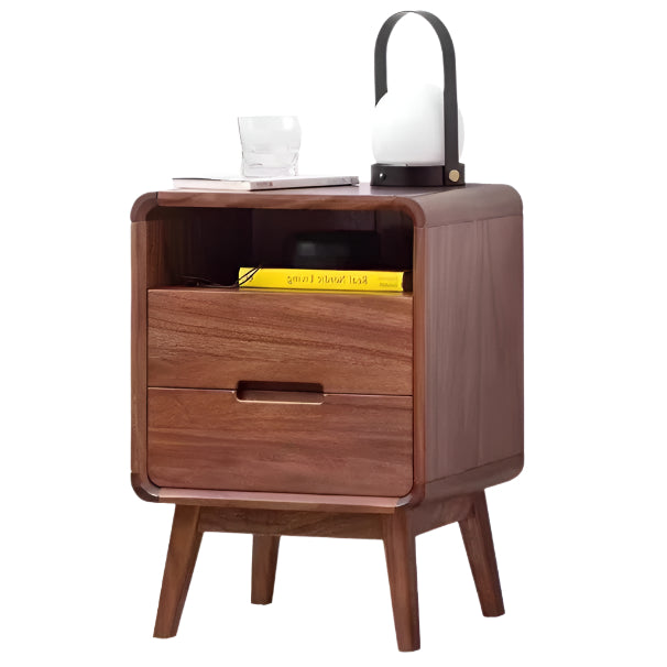 Black Walnut Solid Wood Modern Storage Small Nightstand
