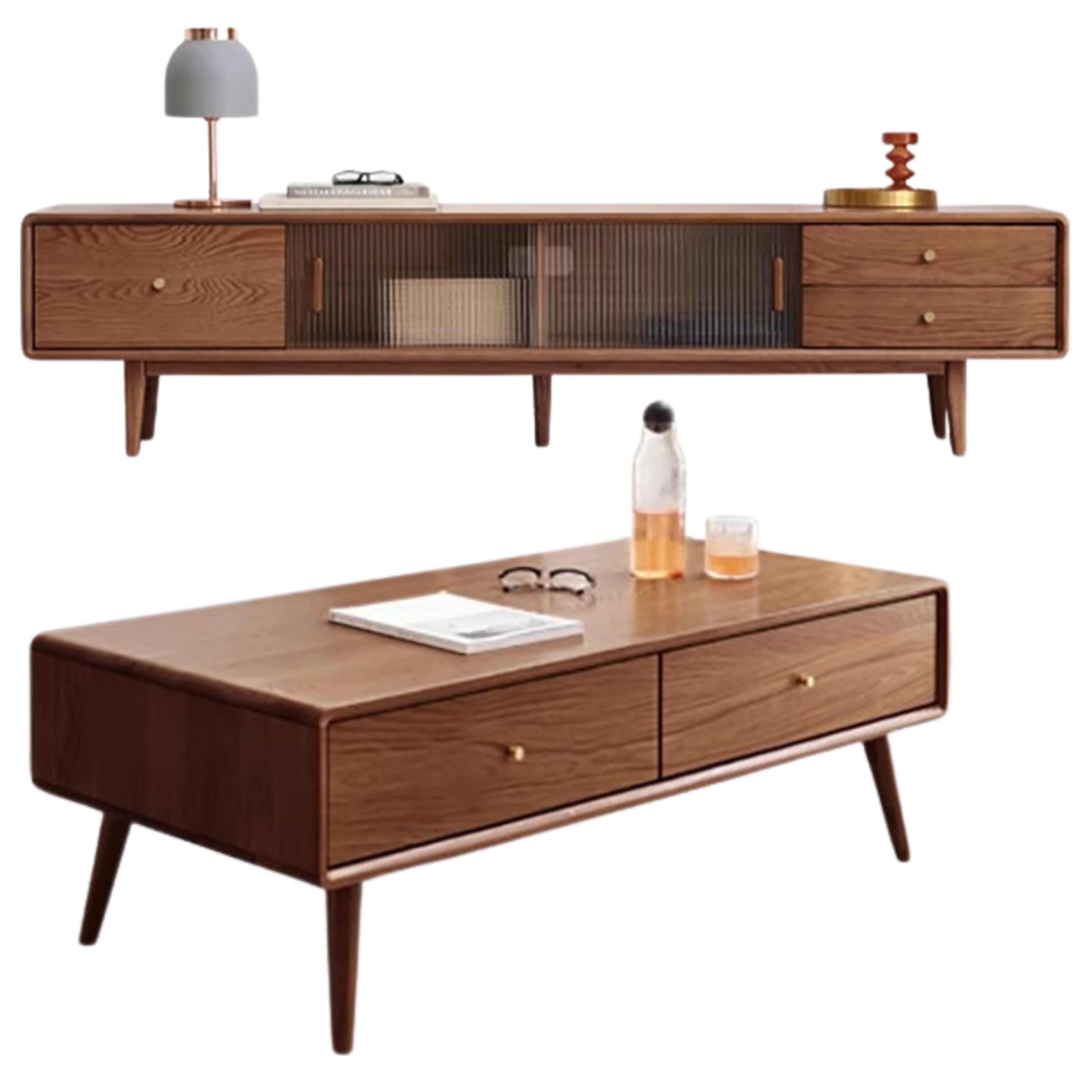 Oak Solid Wood Nordic Modern TV Stand