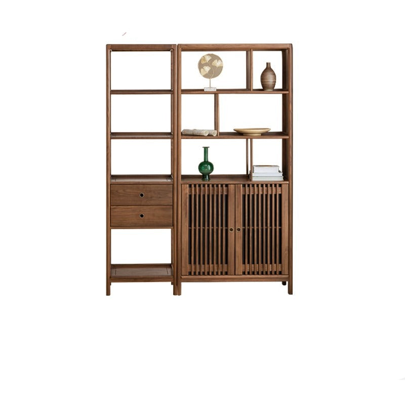 Black Walnut, Ash Solid Wood Bookshelf Combined Bookcase Display Cabinet Wall Shelf