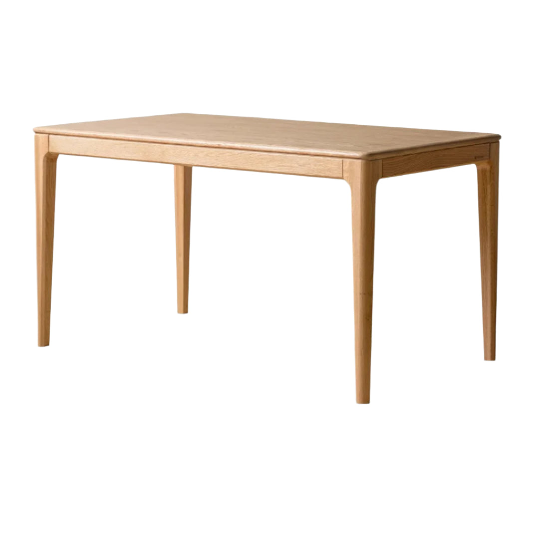 Oak, Ash Solid Wood Log Style Rectangular Dining Table