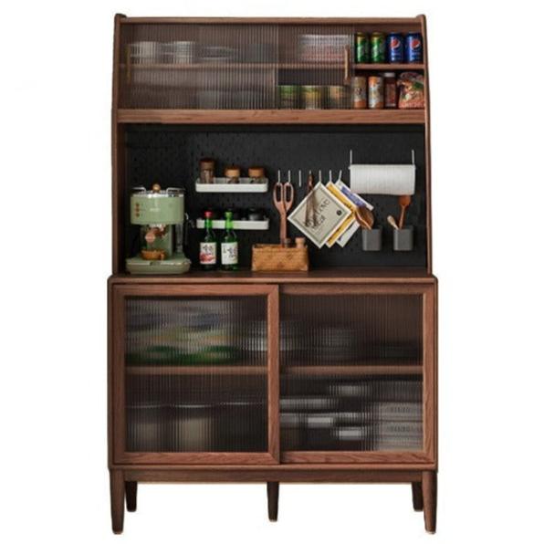 Ash Solid Wood Sideboard High Wine Cabinet Buffet