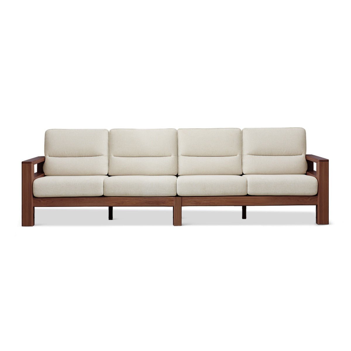 Ash, Black Walnut Solid Wood White Wax Fabric Sofa.