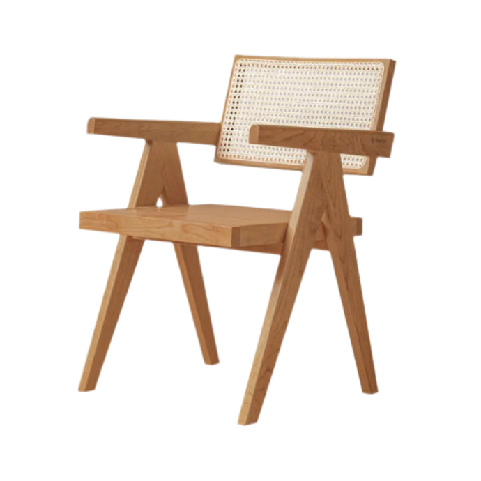 Cherry, Oak, Wax Solid Wood Light Luxury Leisure Dining Chair