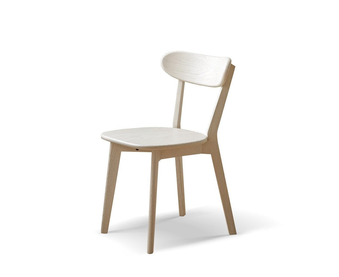 2,4 pcs set -Oak solid wood dining chair cream style white black-