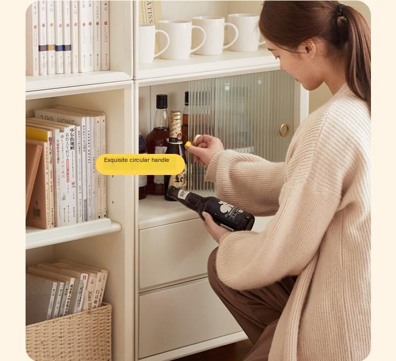 Rubber Solid Wood Modern Bookcase.