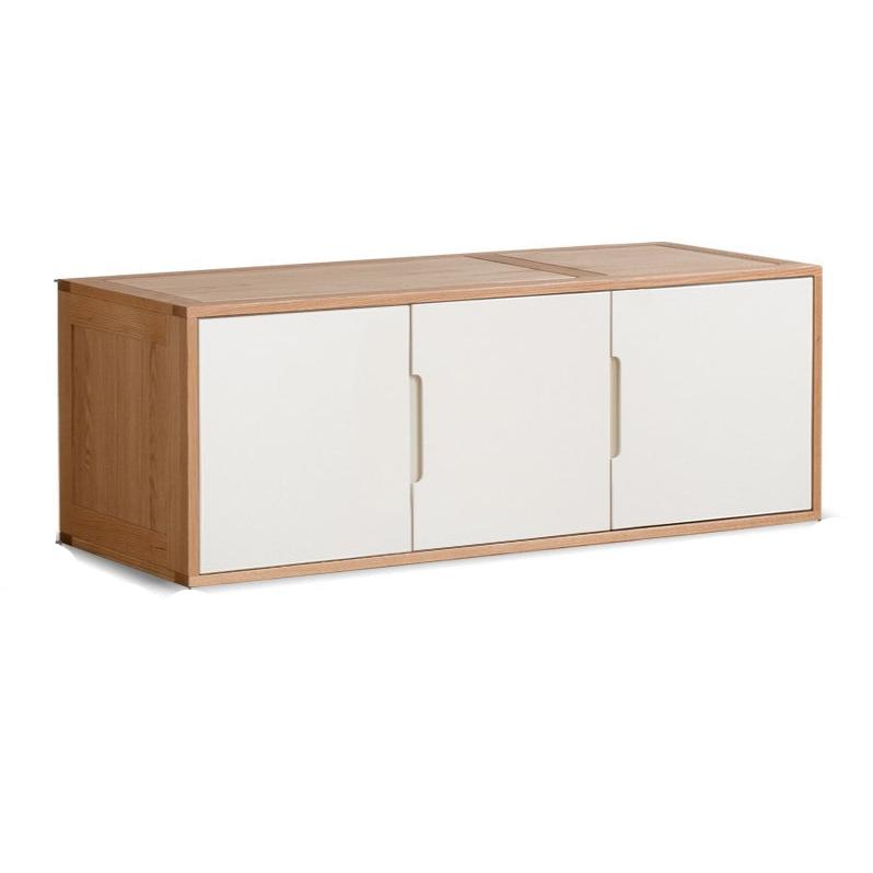 Oak Solid Wood Log Cream Style Wardrobe.
