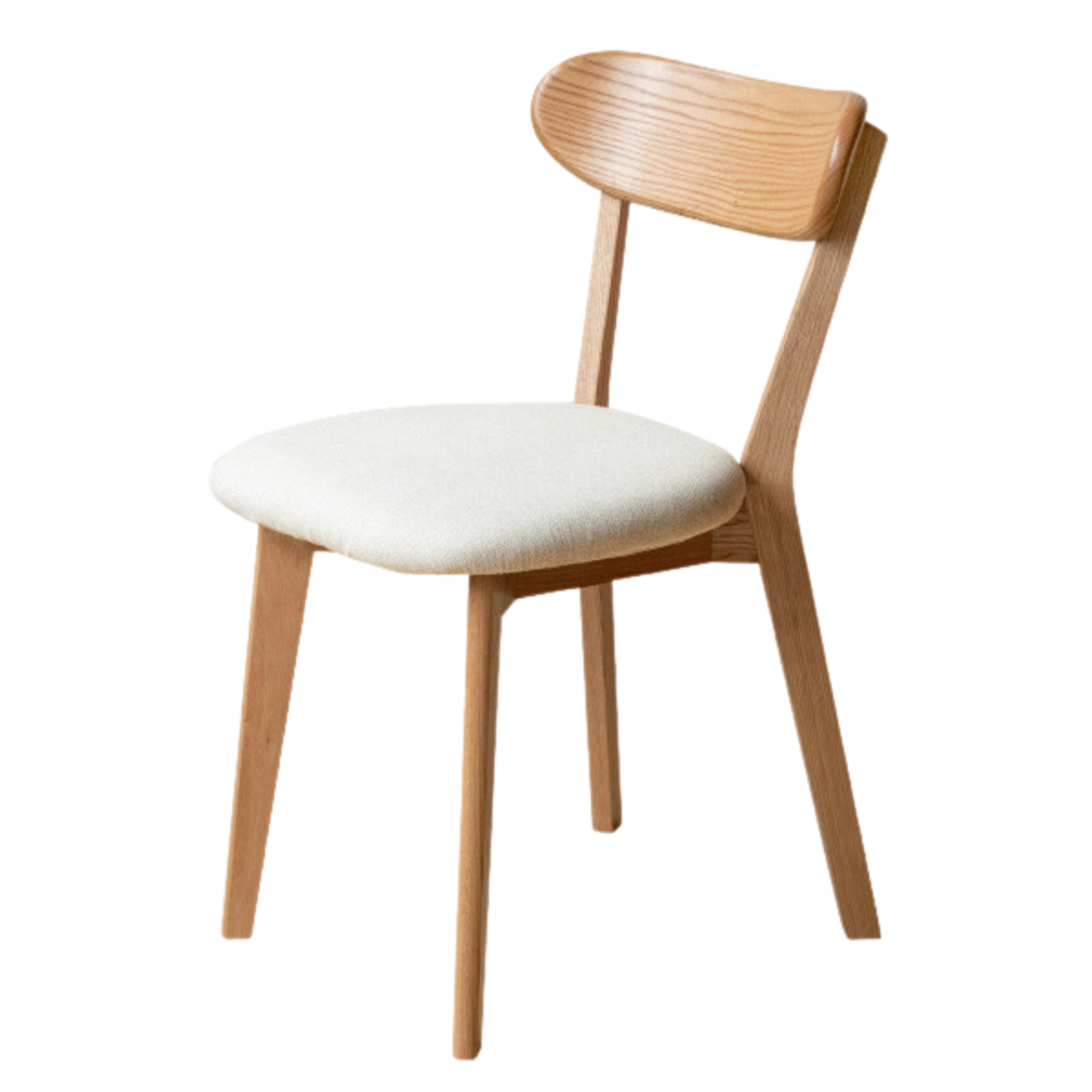 Ash, Oak, Beech, Cherry Solid Wood Curved Backrest Dining Chair
