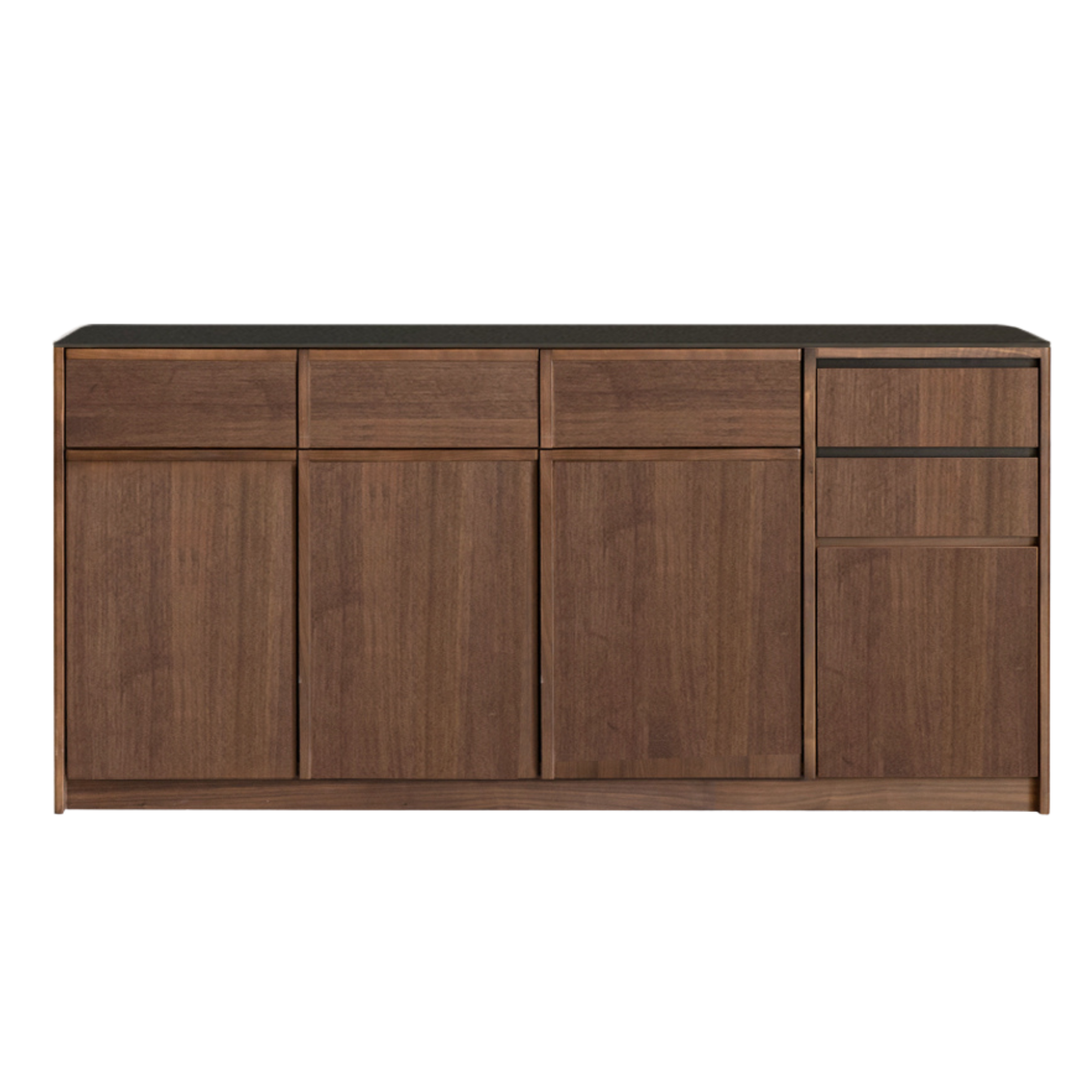 Black Walnut, Sandalwood Solid Wood Dining Cabinet Antique Style Rock Board