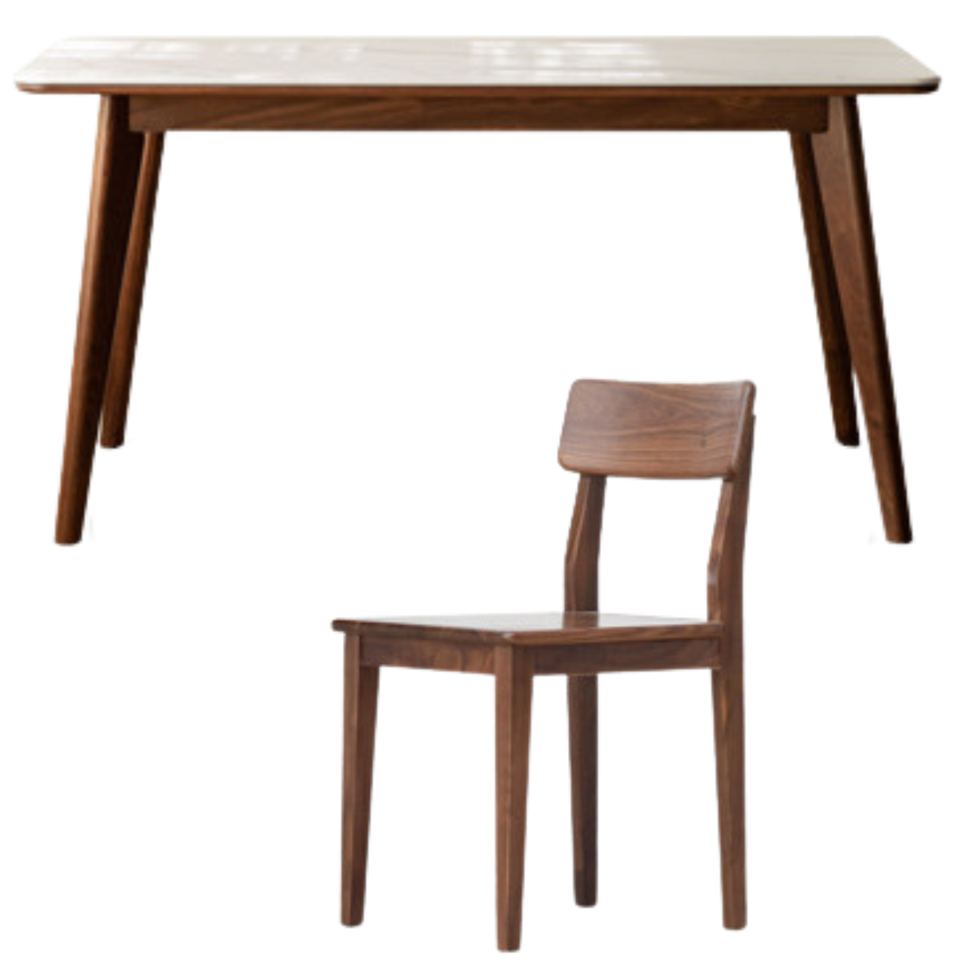 Ash, Black Walnut, Sandalwood Solid Wood Rock Plate Dining Table